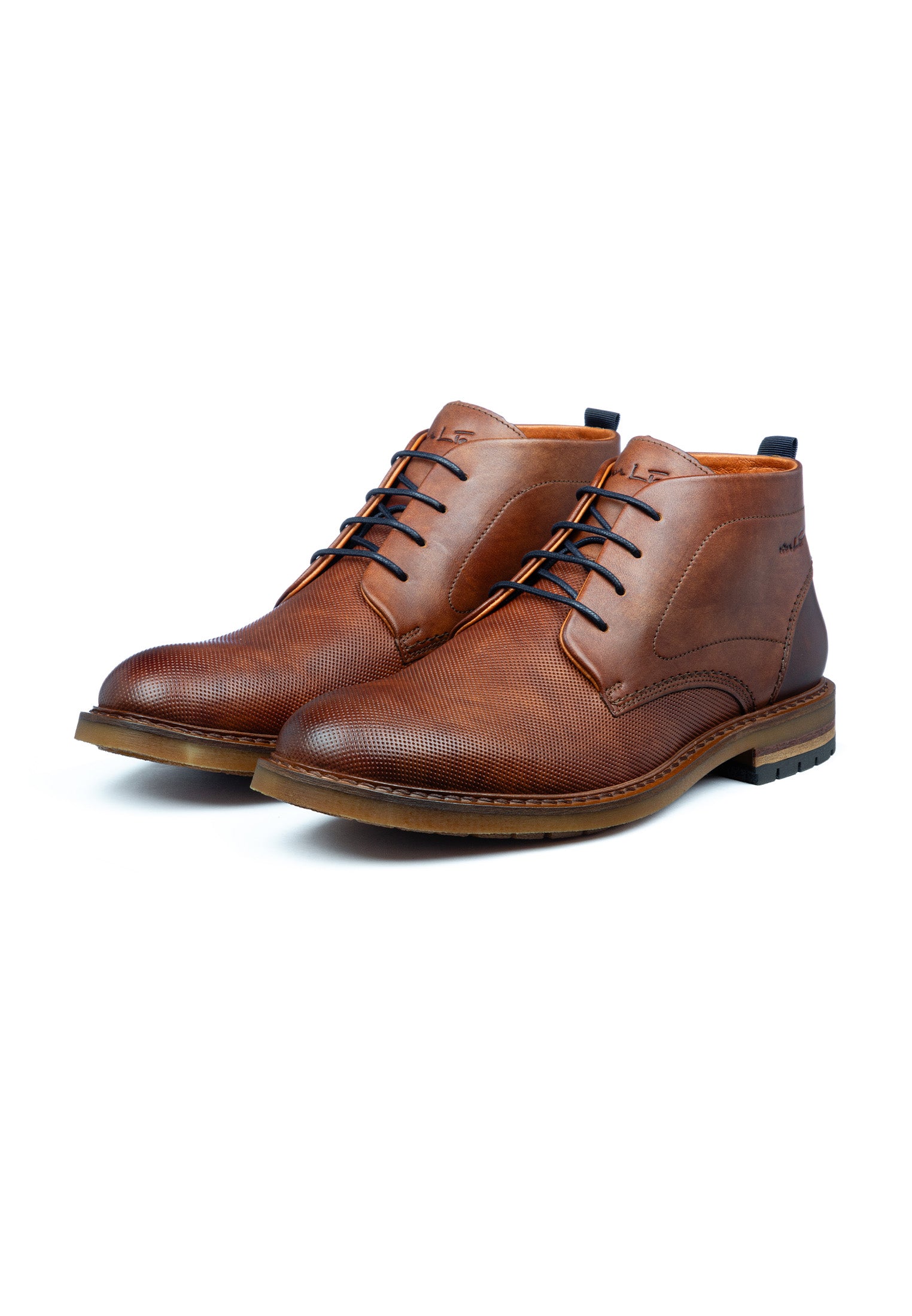 Cognac gladleren Dino boot