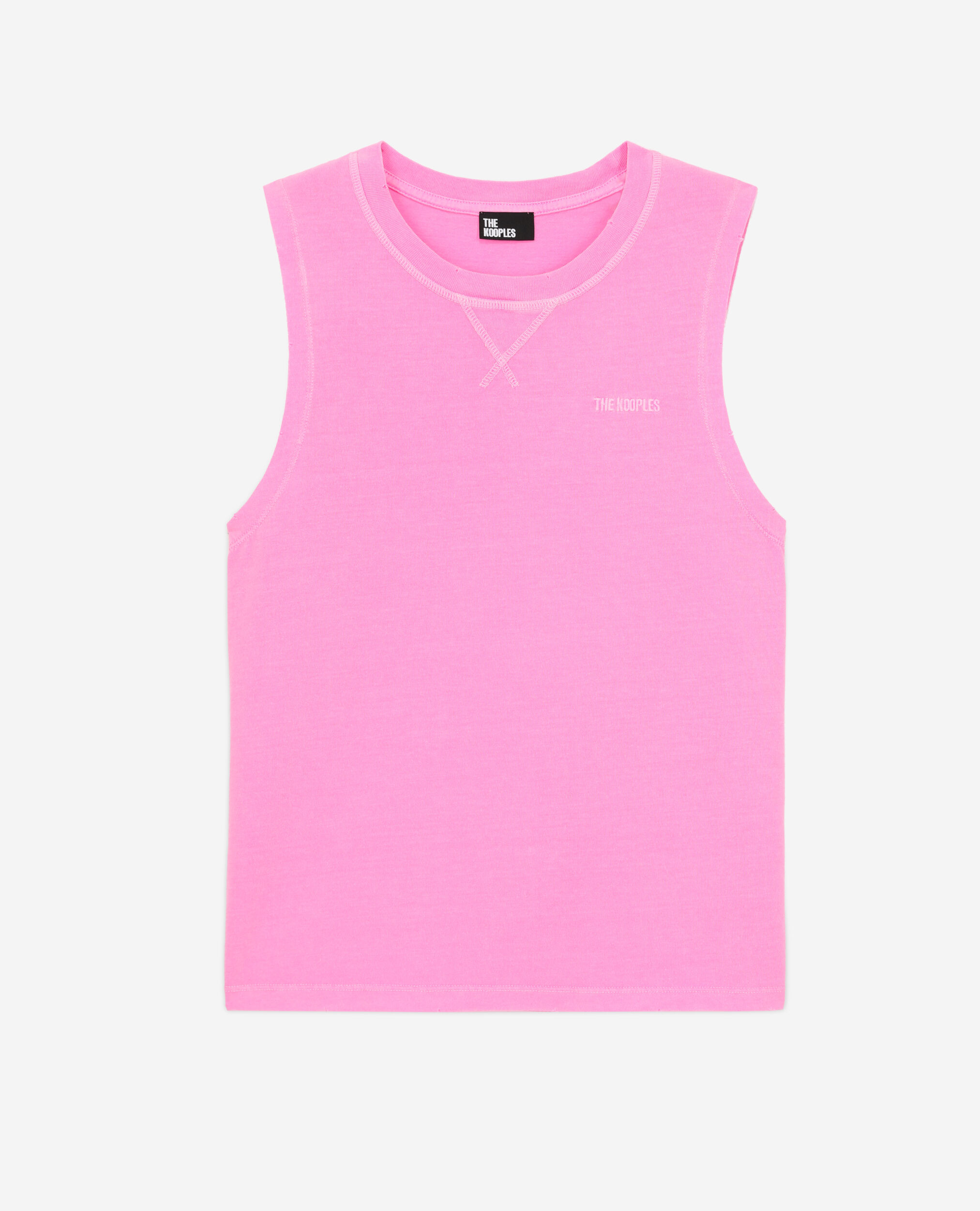 T-shirt rose fluo avec logo