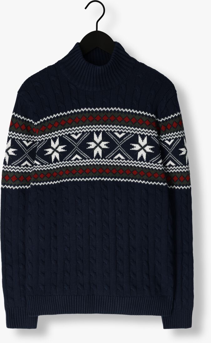 SELECTED HOMME donkerblauwe selected homme coltrui slhflake ls knit cable high ne