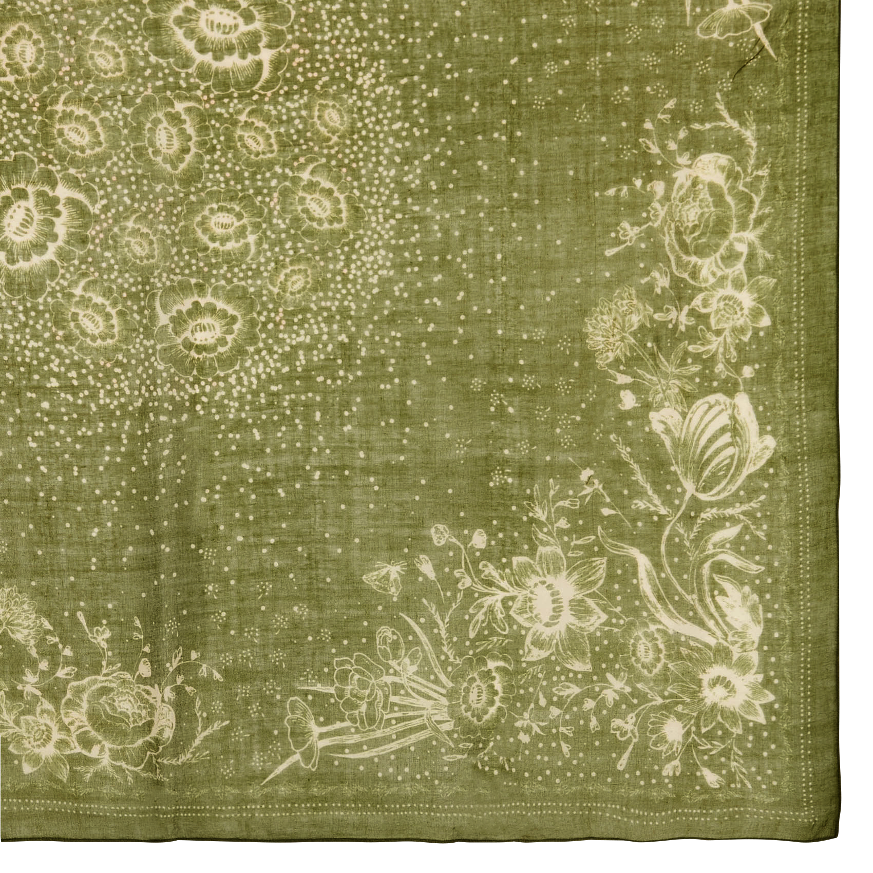 FELICIE - Foulard imprimé en laine | Vert