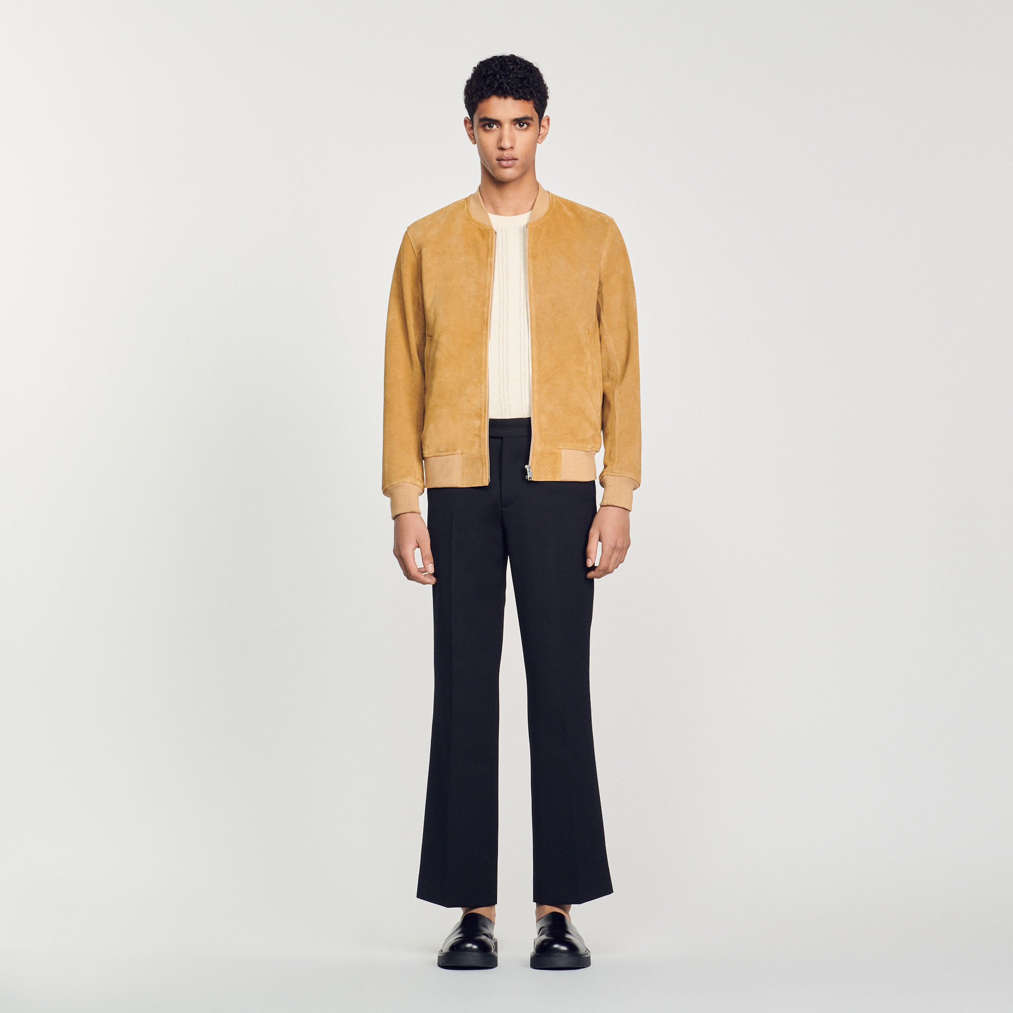 Blouson en cuir suede