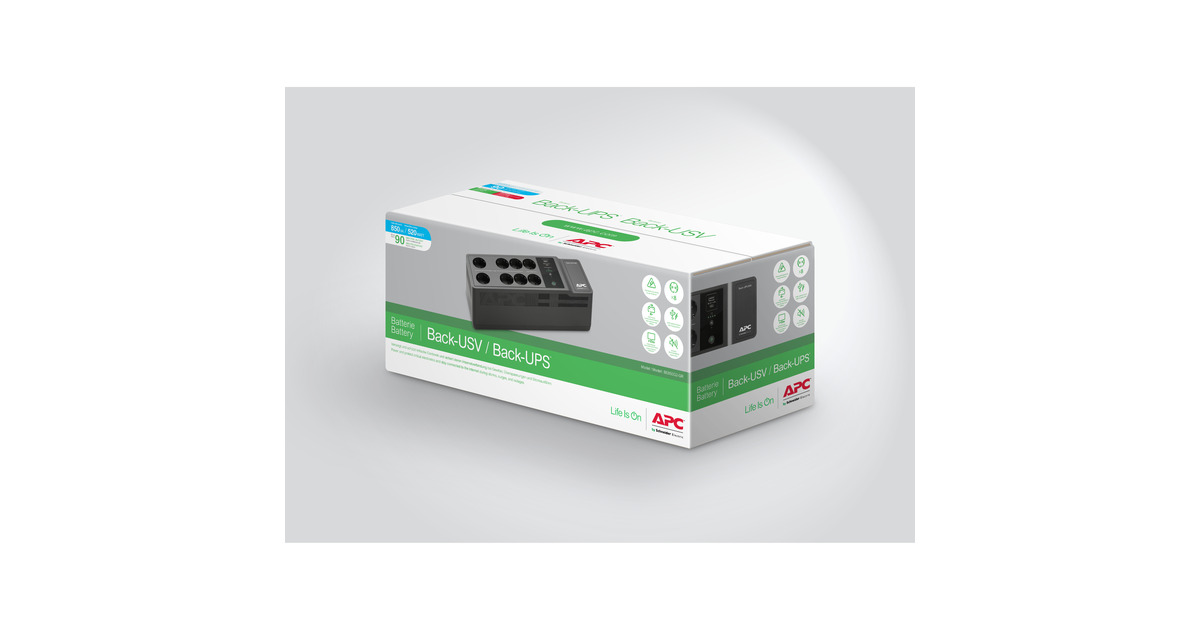 APCBack-UPS 850VA met USB Type-C en A oplaadpoorten ups  (Zwart, 8x Schuko, BE850G2-GR)