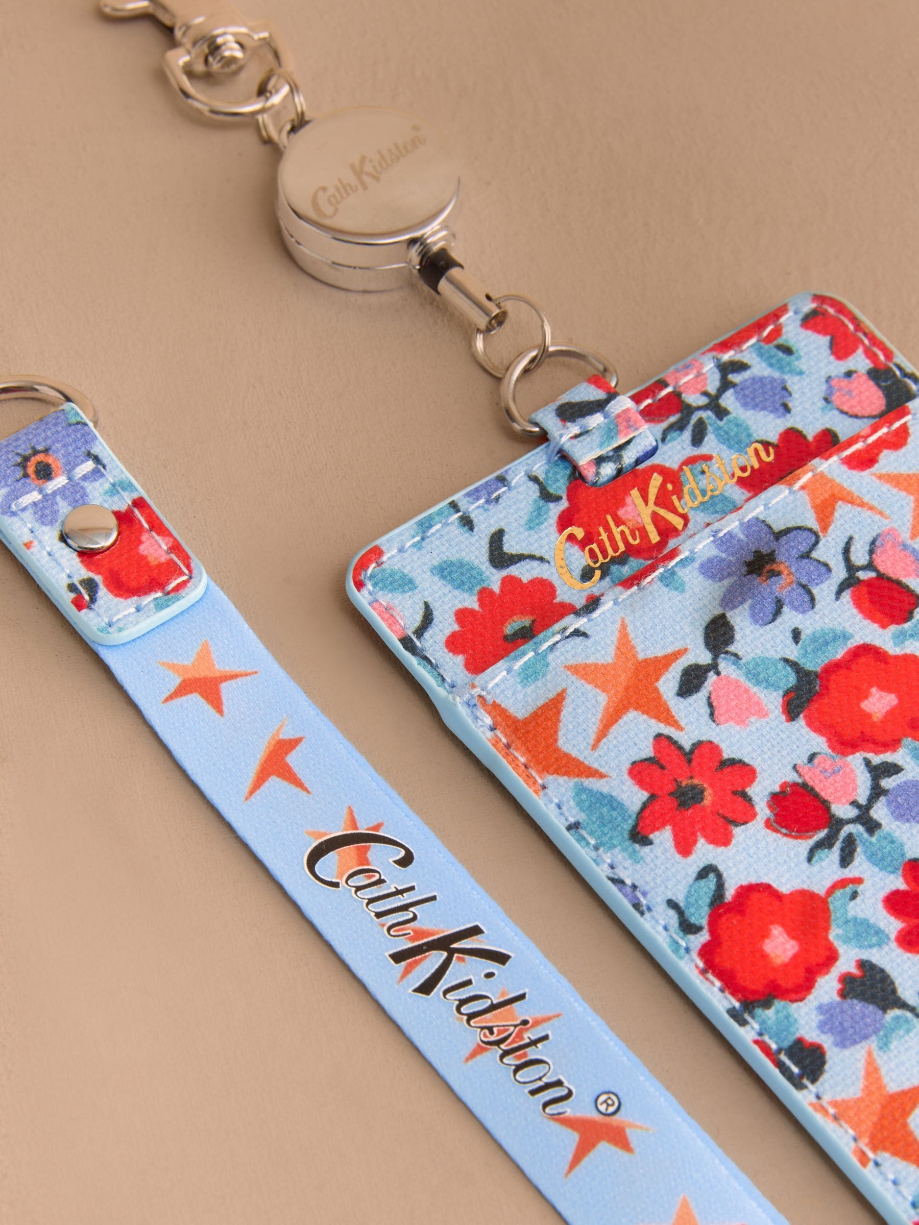Blauwe vouwbare sterretjesprint - Cath Kidston-sleutelkoord