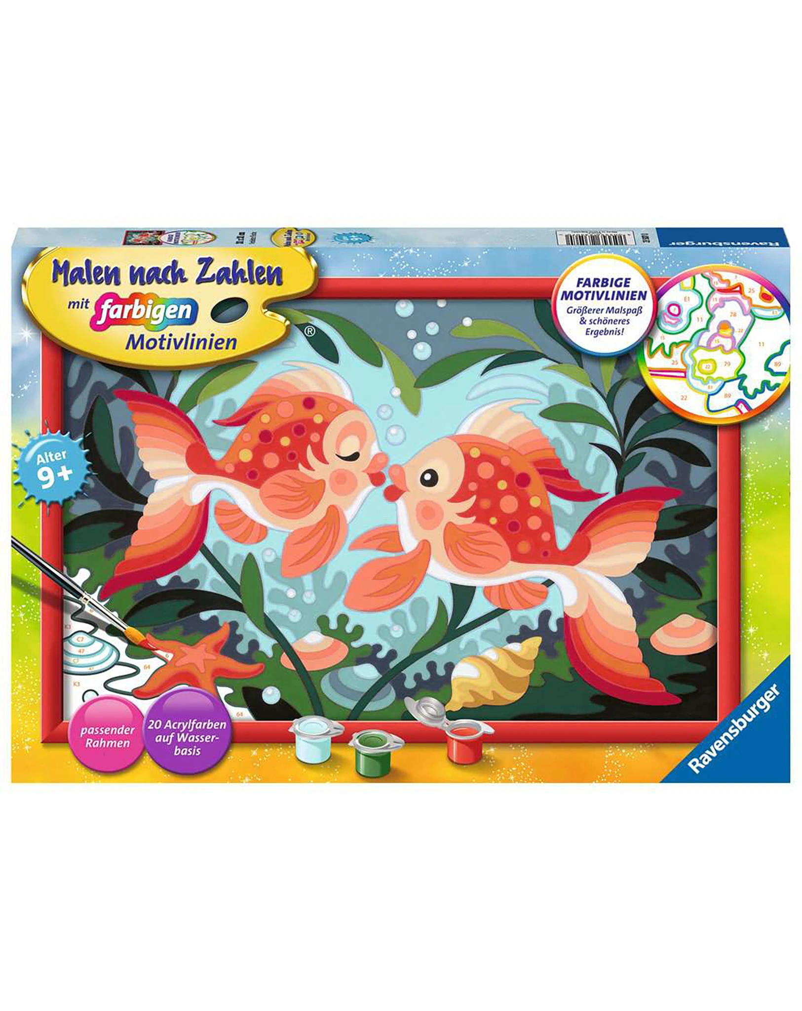 Mal-Set MALEN NACH ZAHLEN – VERLIEBTE FISCHE in bunt