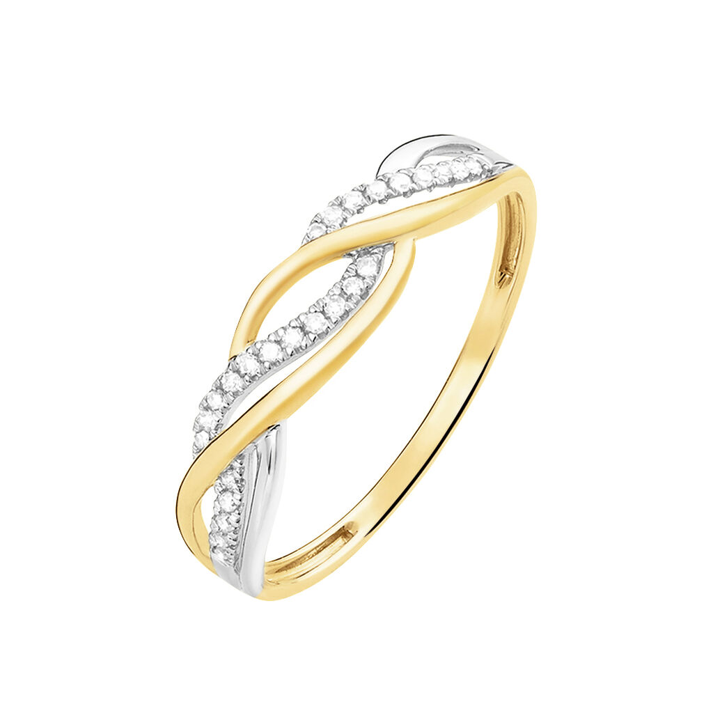 Bague Romane Or Jaune Diamant