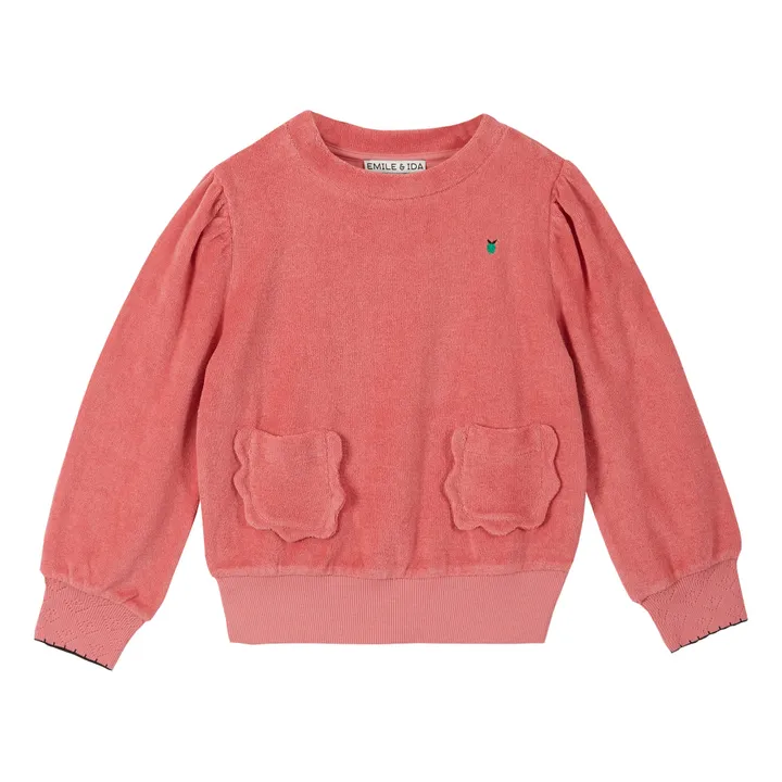 Emile et Ida Sweat Eponge Poches | Rose
