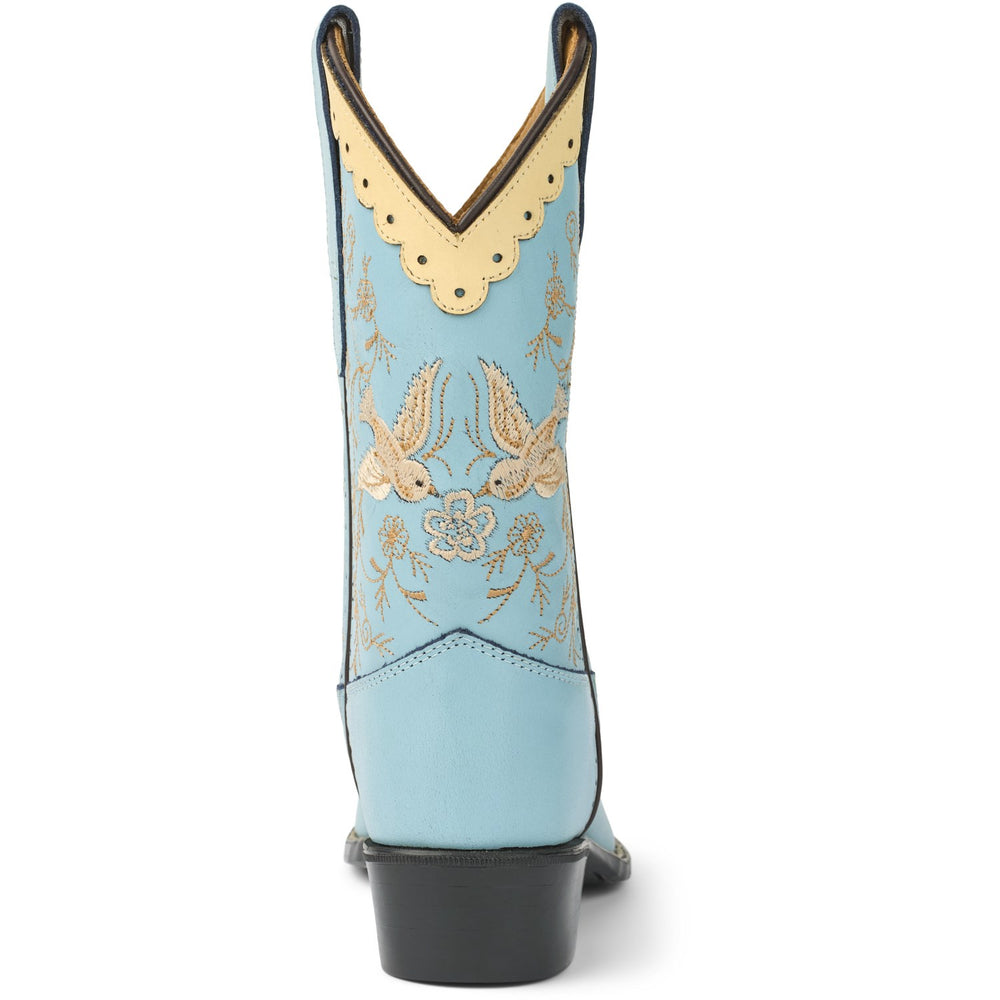Køb COPENHAGEN COLORS Dusty Blue Leather Limited Cowboy Støvle High - Dove