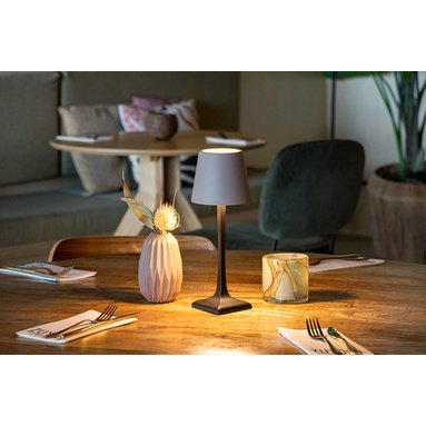 Lampe de table LED rechargeable MILAN, noir/taupe