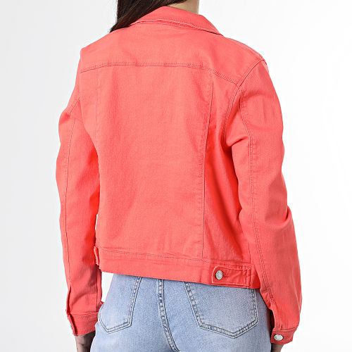 Veste Jean Femme Crop Soya Corail
