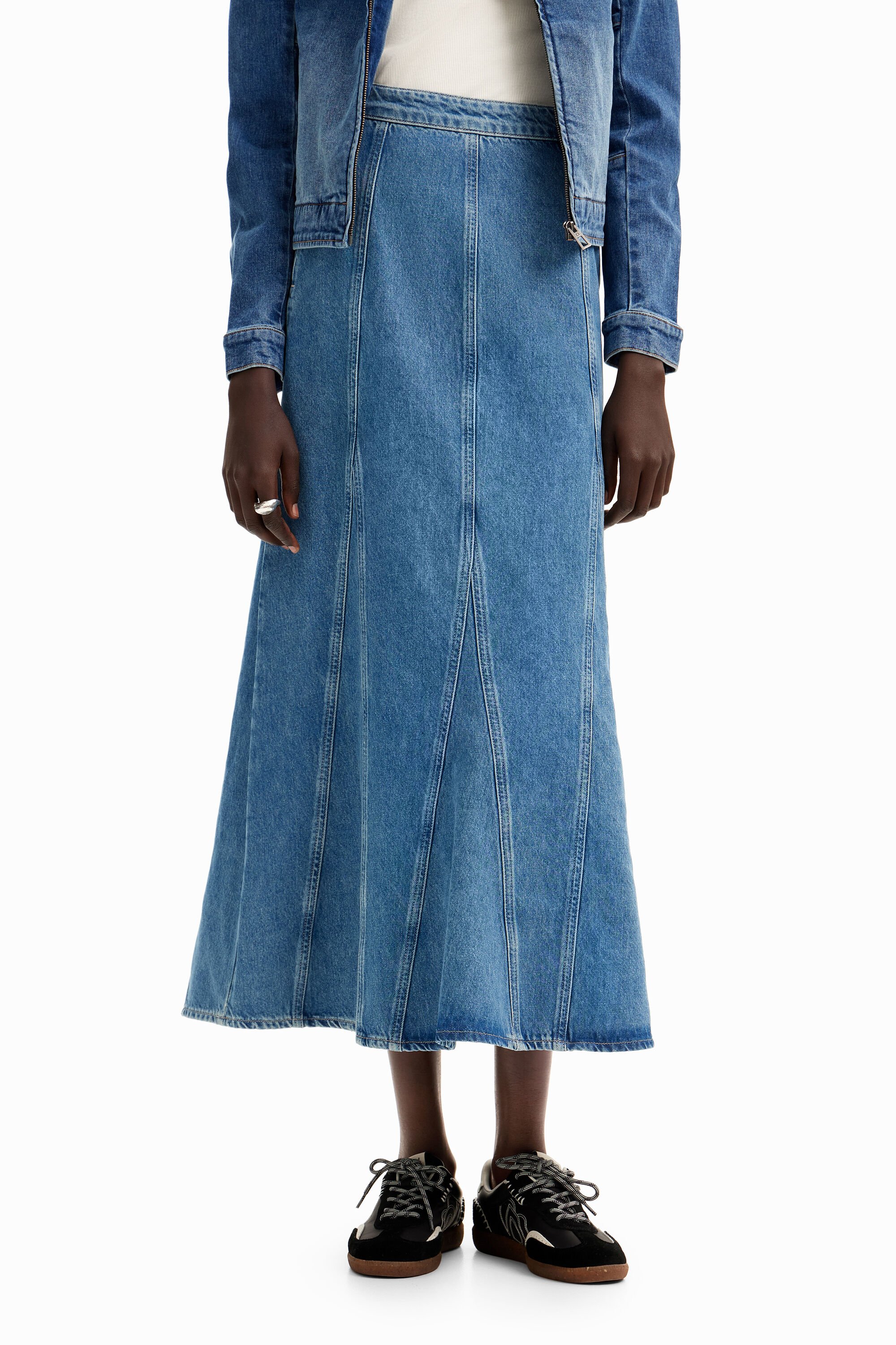 Saia longa de jeans