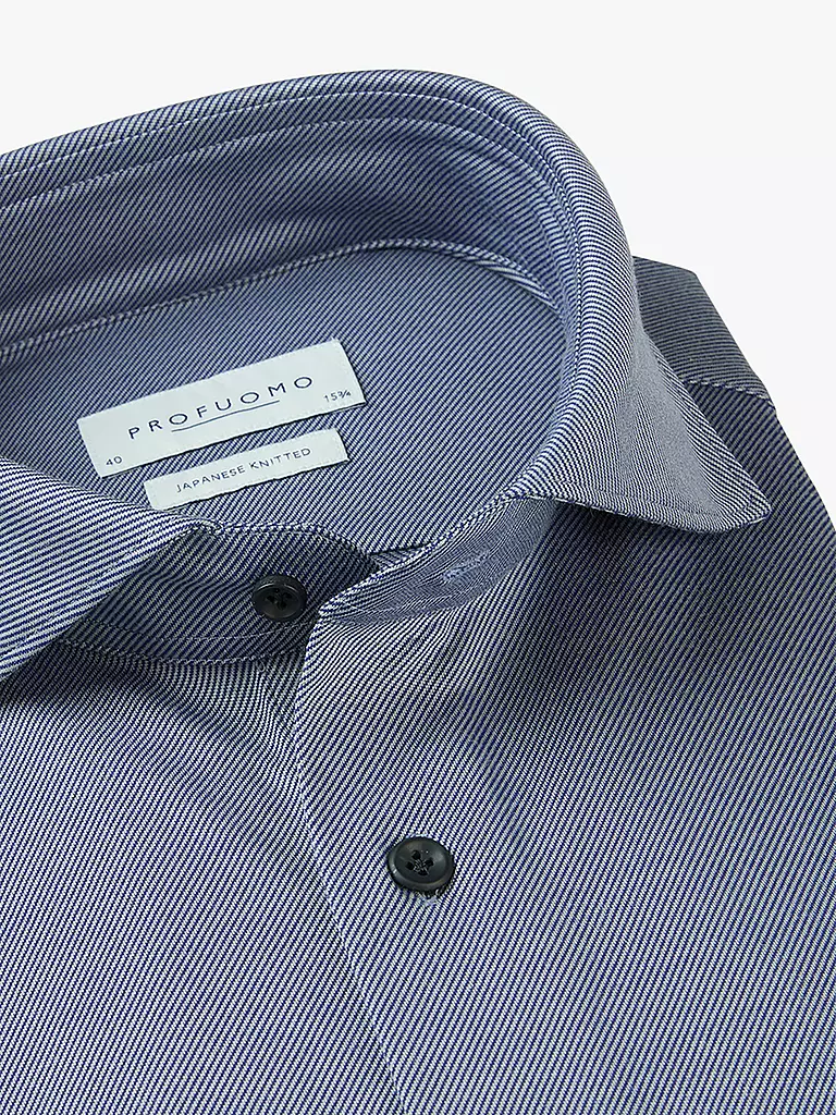 PROFUOMO Jerseyhemd Slim Fit JAPANESE KNIT dunkelblau