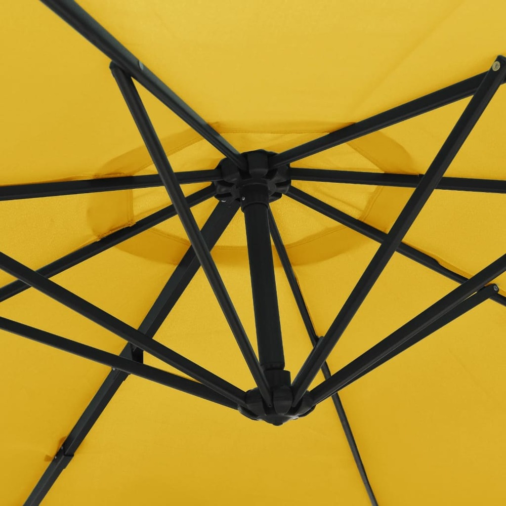 Parasol d'extérieur mural avec led 290 cm jaune