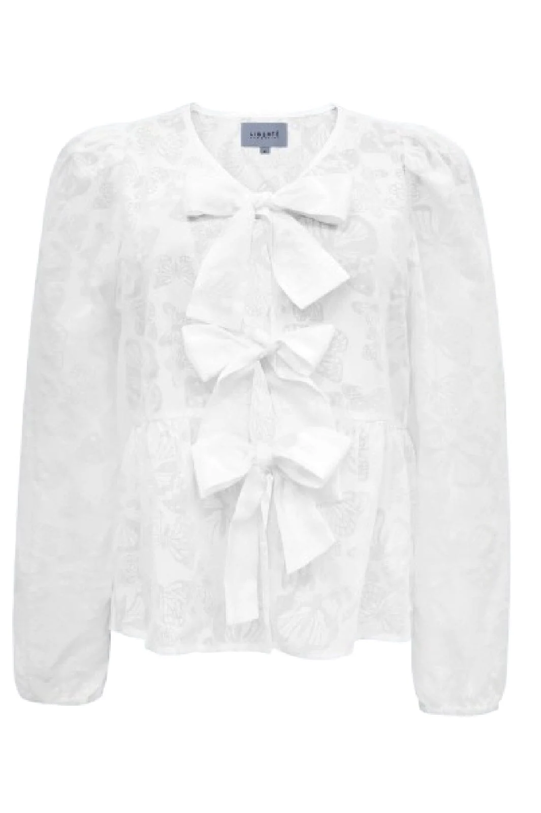 Liberte Manni-Ls-V-Neck-Blouse 22083 white butterfly