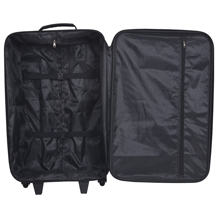 MALA DE VIAGEM MÉDIA FLEXÍVEL AUCHAN ESSENCIAL PRETO 2 RODAS 60CM