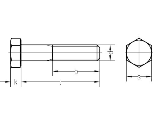 Stalen schroef DIN 931 M6X60 mm roestvrij staal A2, 100 stuks