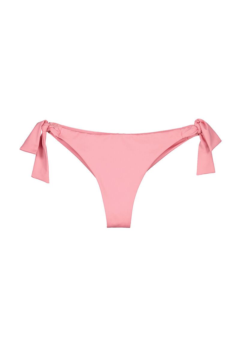 Calcinha de biquíni brasileira rosa com amarração frontal - rosa