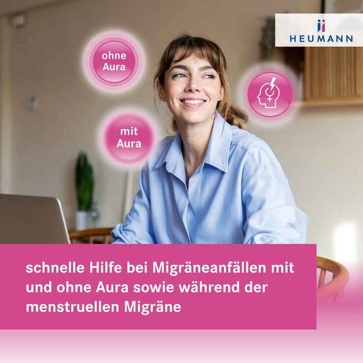 Sumatriptan Heumann bei Migräne 50 mg Filmtabletten , 2 St