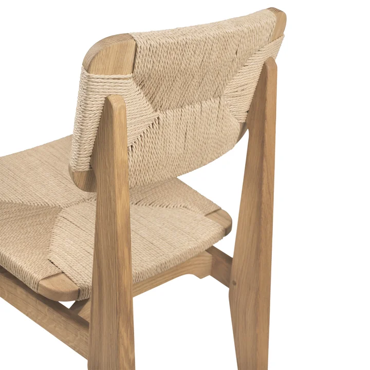 Gubi - C-Chair Dining Chair Paper Cord, Eiche schwarz gebeizt