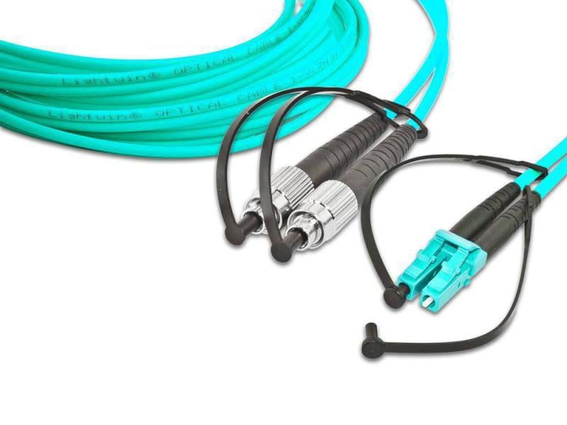 Lightwin LWL-Patchkabel Multimode FC – LC, OM3, Duplex, 1 m Multimode FC-LC OM3 1 m