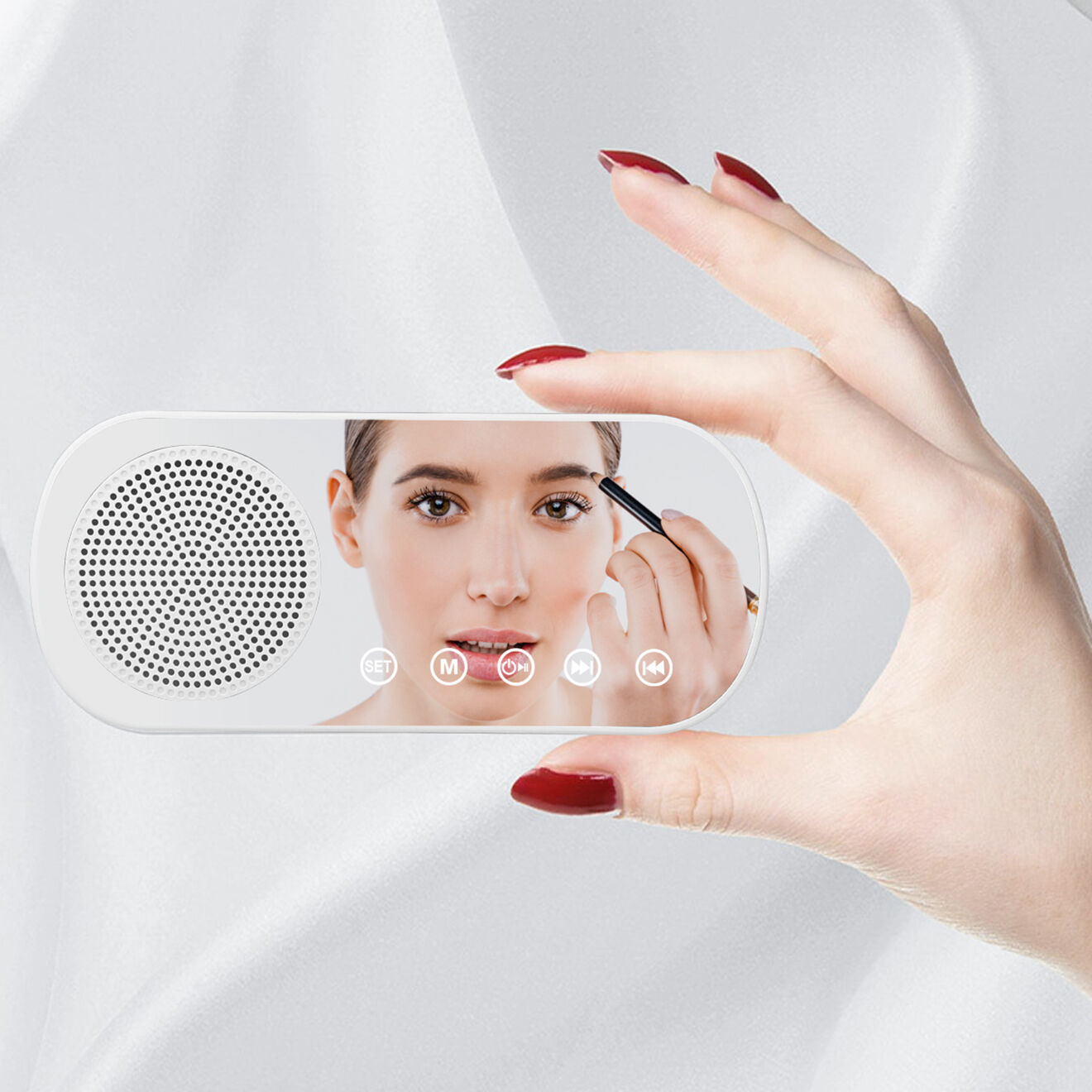 Onamaste Enceinte réveil Bluetooth blanche