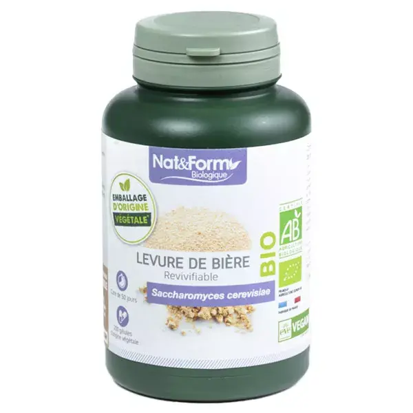Levedura de Cerveja Orgânica Reativável Nat & Form - 200 Cápsulas Vegetais