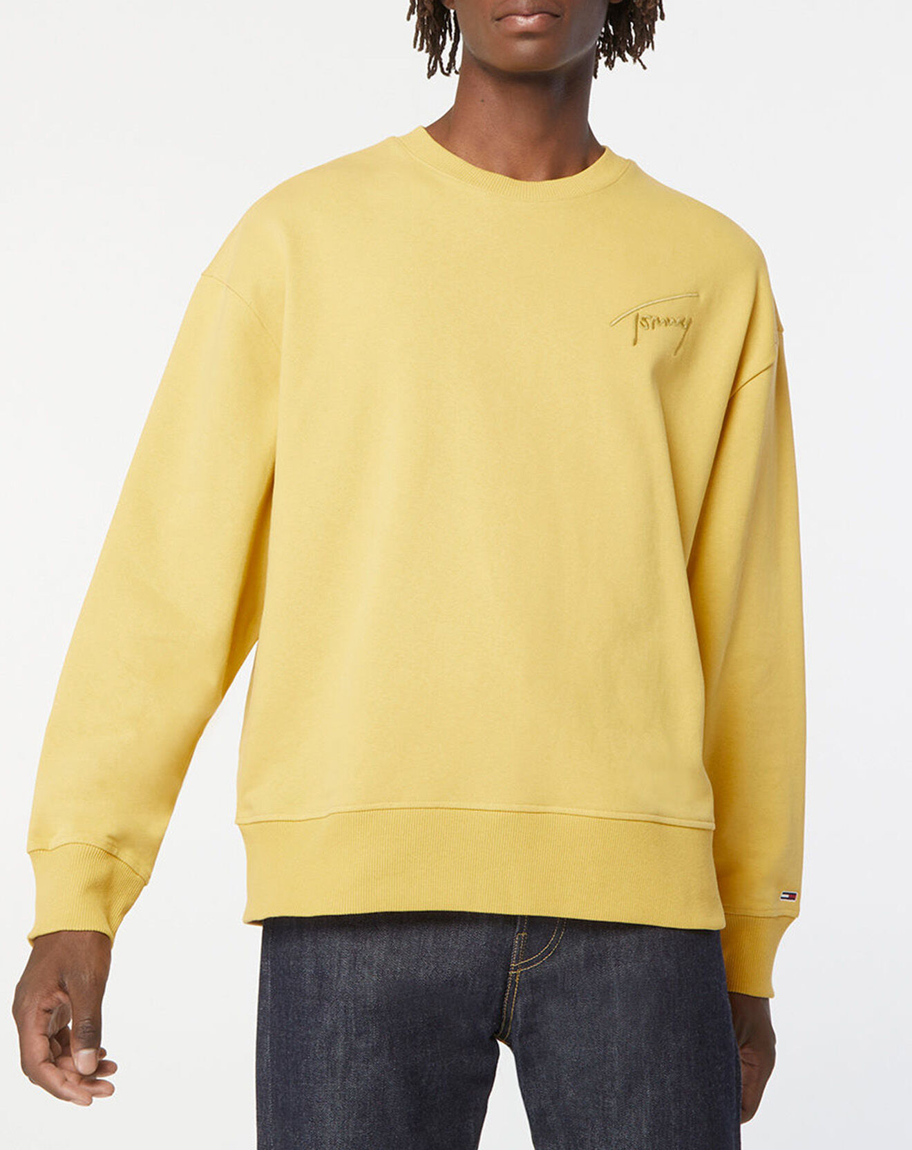 Tommy Jeans Sweat Signature Crew jaune