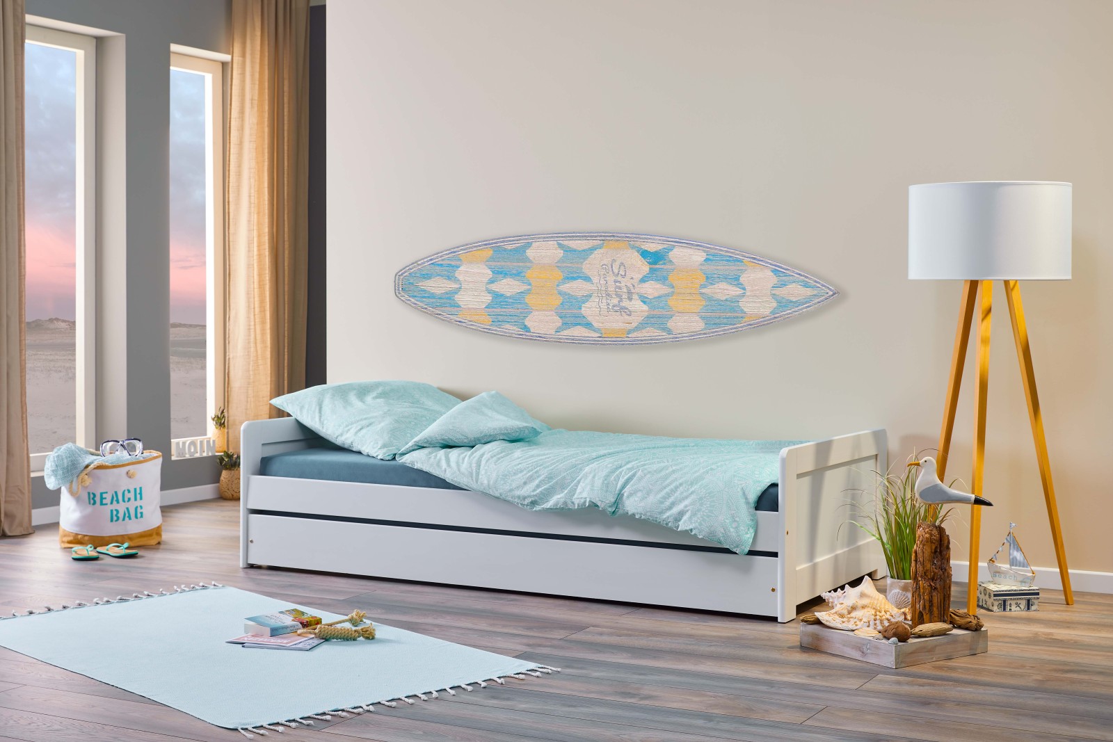 Sofabett SURF - weiß - Massivholz - 2x 90x200 cm