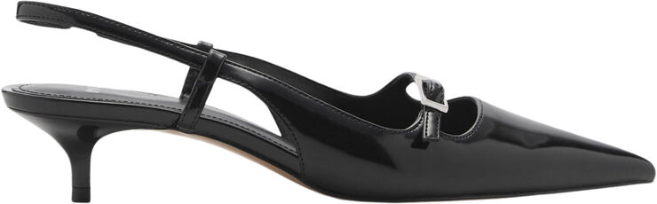 MANGO Slingback heeled shoes with buckle Black