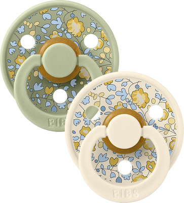 BIBS x Liberty Colour Smokk 2-Pack Lateks Str 1 Rund, Eloise/Sage Mix