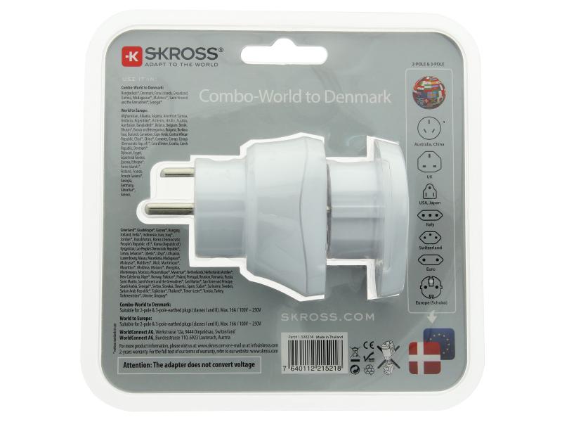 SKROSS Reiseadapter Combo World – DNK 2 in 1 Lösung