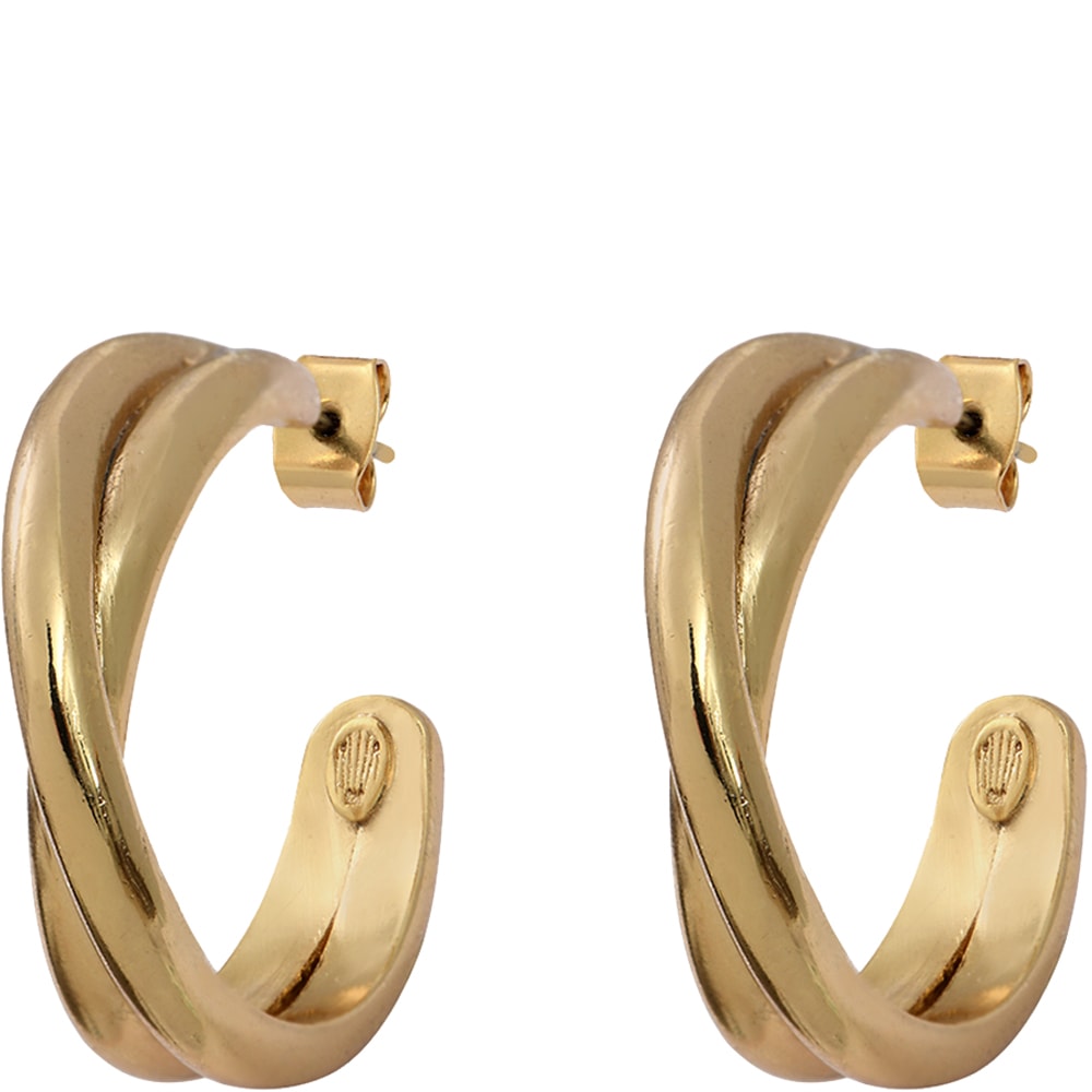 Boucles d'oreilles créoles Croisière - Laiton doré à l'or fin