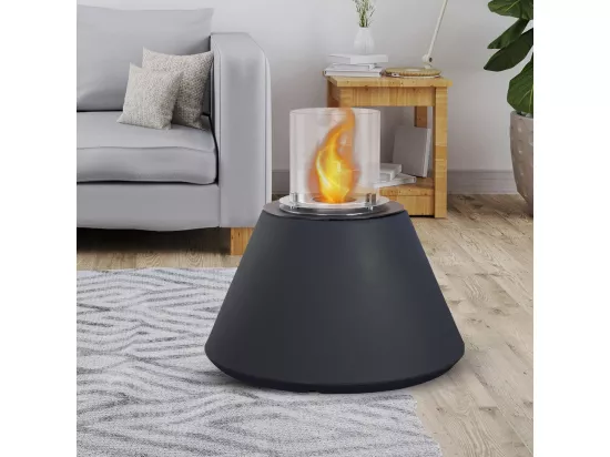 Brasero de jardin cheminée au bioéthanol pour intérieur et extérieur STROMBOLI Anthracite d.60 x h56