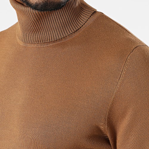 Pull Col Roulé Marron