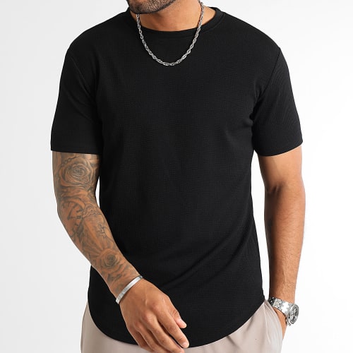 Lot De 2 Tee Shirts Texturé Waffle 0154 0297 Rose Noir