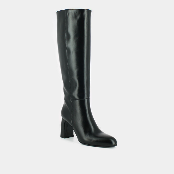 Bottes hautes  en cuir noir
