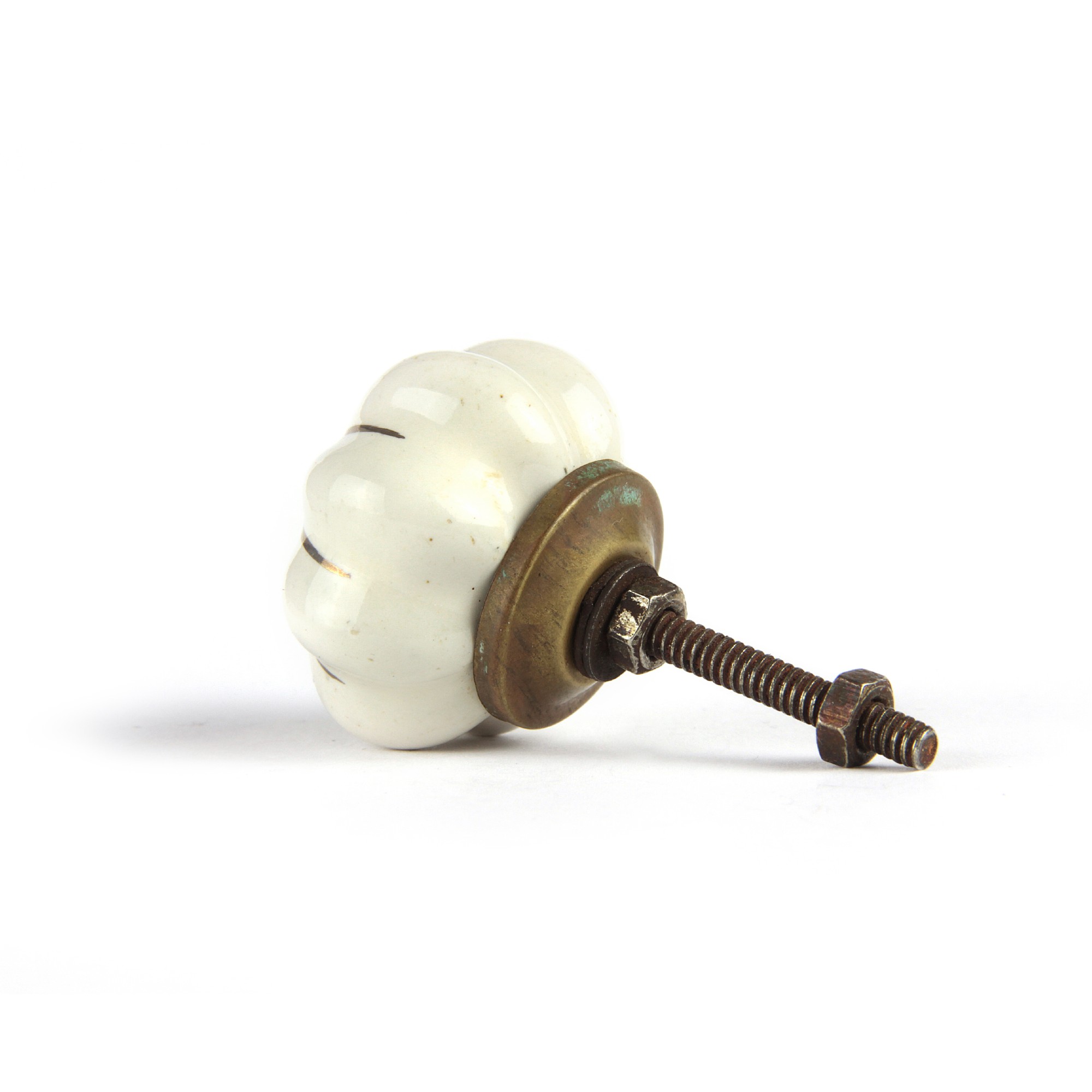 Knauf 'Blume', weiß, messing, Ø 3,5 cm, L 2,5 cm günstig bestellen
