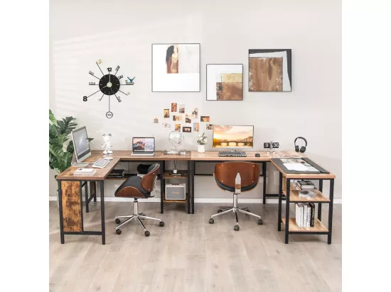 Bureau d’angle en forme marron 150 x 140 x 75 cm 20_0007995