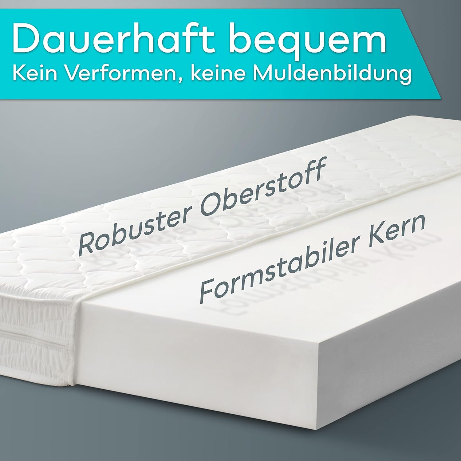 Sun Garden Matratze 90x200 cm H3 I Papierverpackung I P1440 ComfortPur Komfortschaum I Oeko Tex 100 Zertifiziert I Bezug abnehmbar, waschbar bis 40°C I Formstabil I Versteppt mit Polyester-Klimafaser