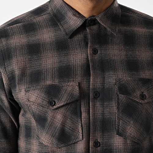 Chemise Manches Longues A Carreaux Quenette Marron Noir