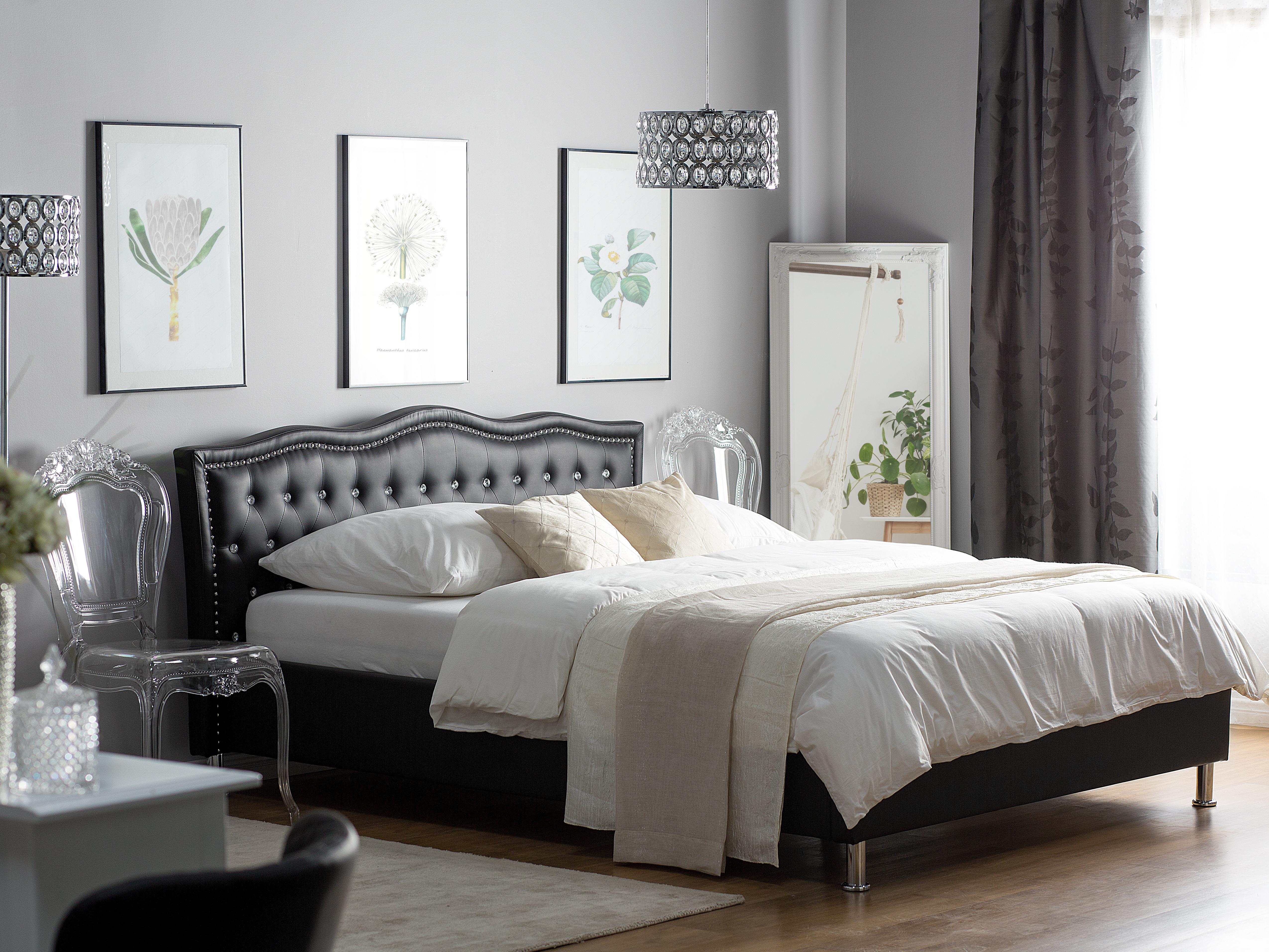 Bed Kunstleer METZ 160 x 200 cm Zwart