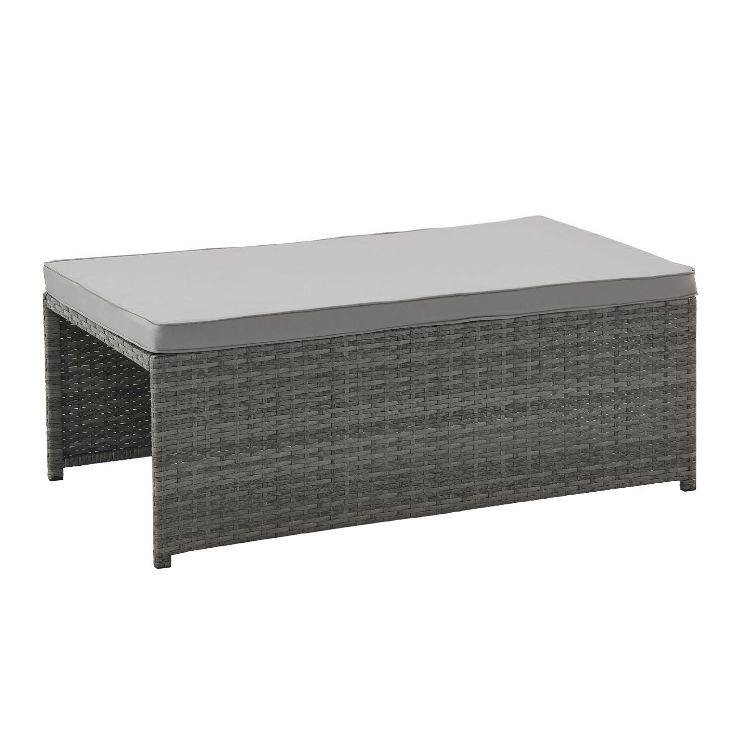 Juskys 2in1 Polyrattan Relax Gartenmöbel Set Jamaika - Lounge für Balkon & Outdoor, Balkonmöbel Grau