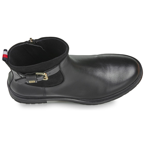 Tommy Hilfiger - THERMO MATERIAL MIX BELT BOOTIE - Noir