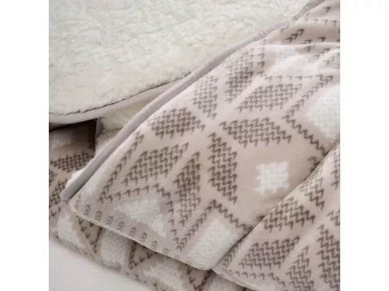 Couette imprimée sherpa polaire Chalet - Chaude 250g/m2 - 240x260cm