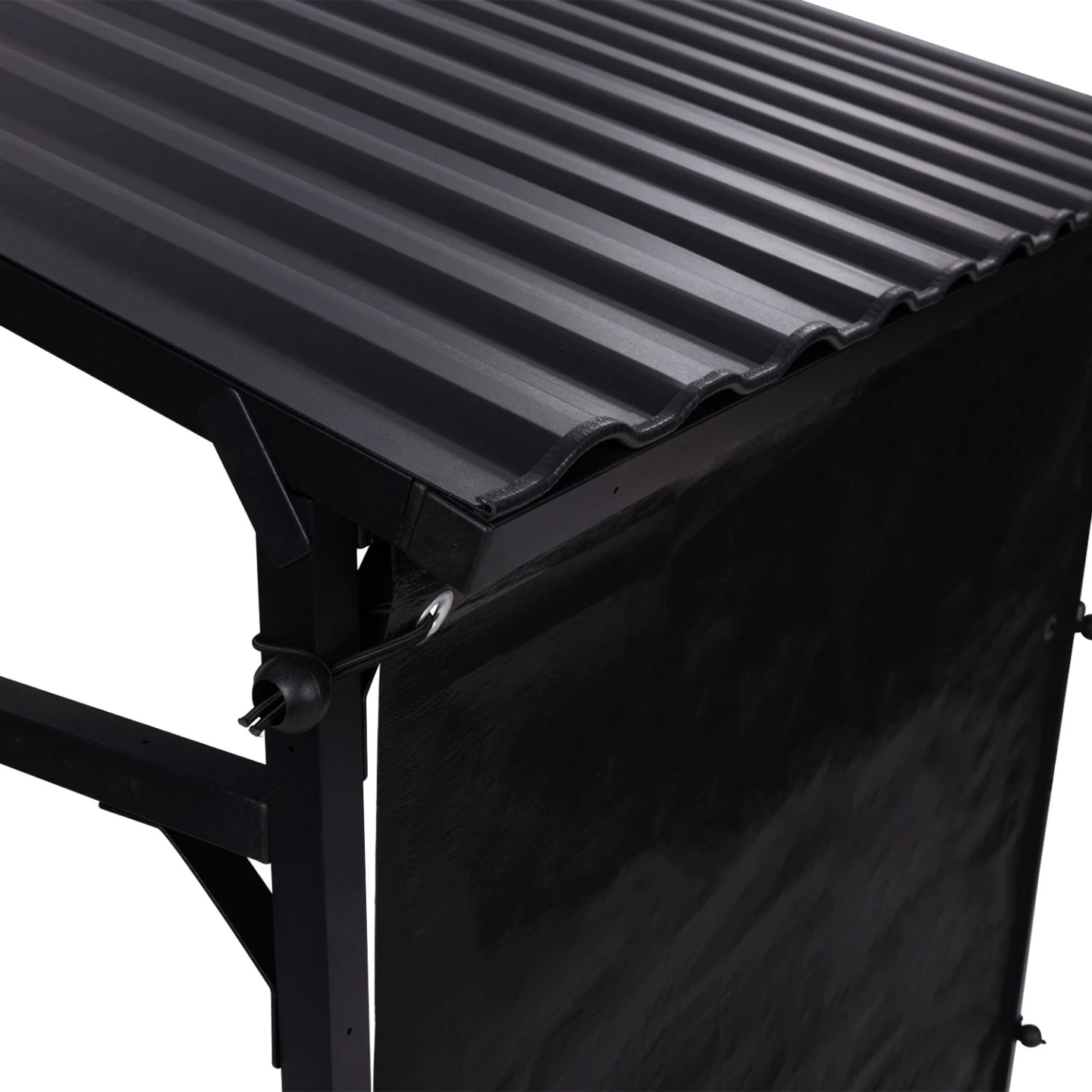Abri de stockage en acier galvanisé pour bûches L.111 cm avec housse de protection 150 gr