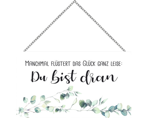 Houten bord met ketting, 