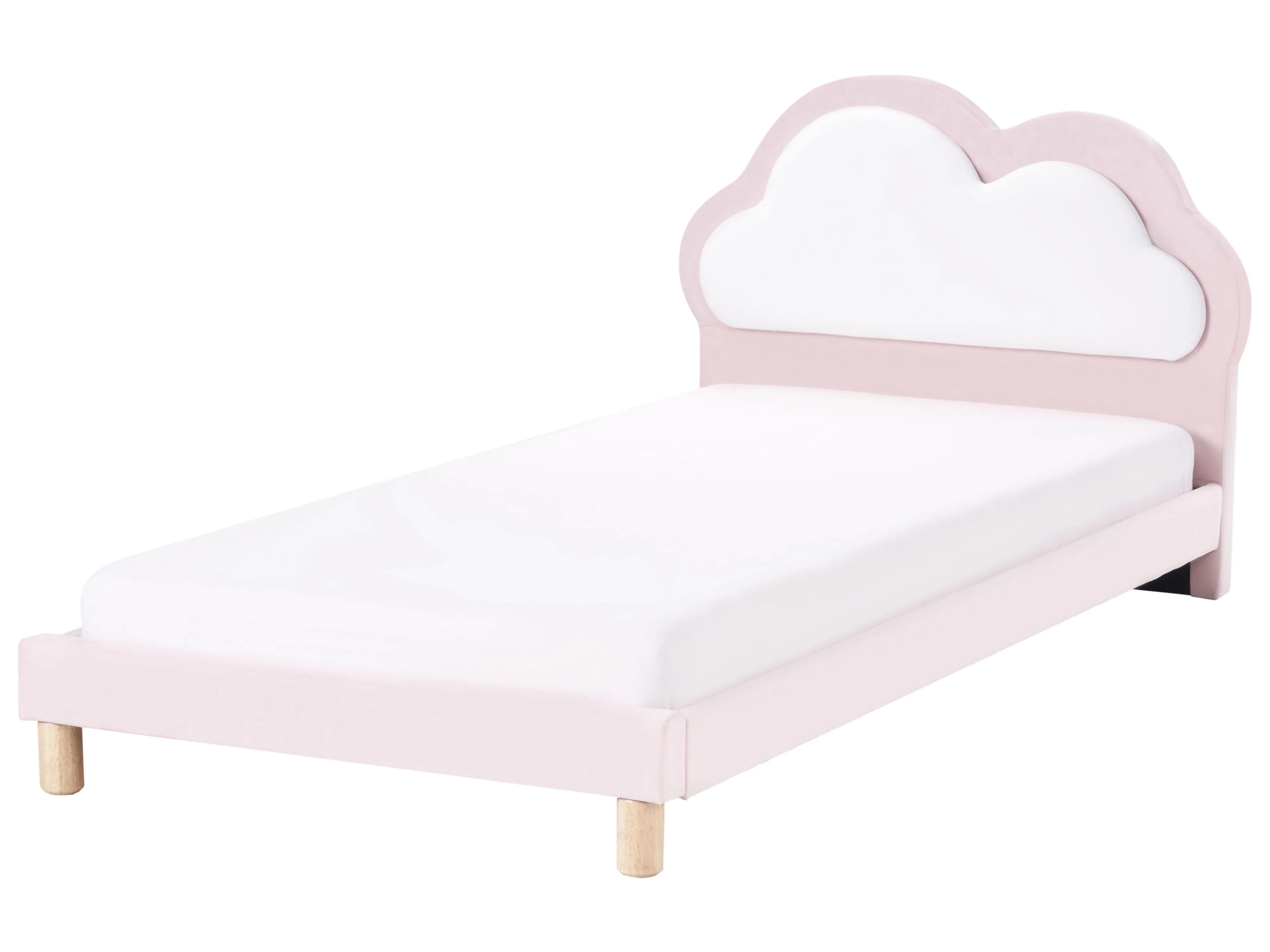Kinderbed Wolk Fluweel MAZOU 90 x 200 cm Roze