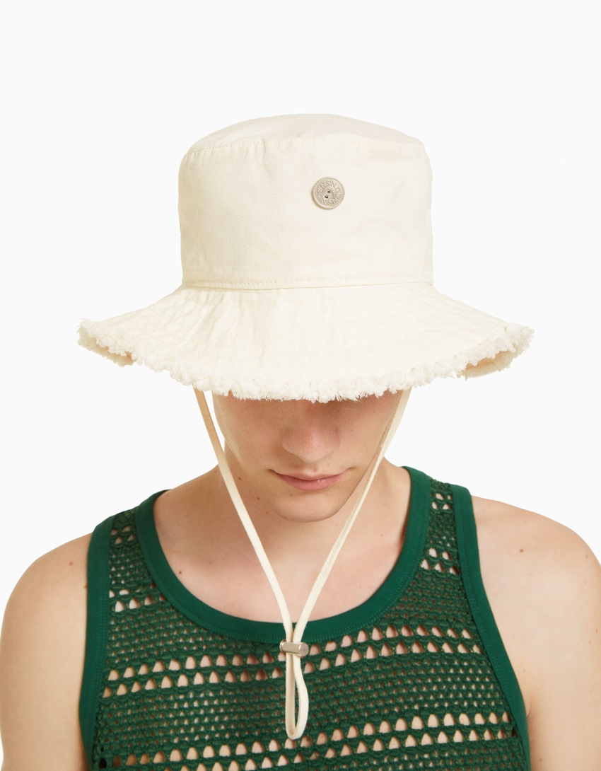 Chapéu bucket de algodão com efeito lavado