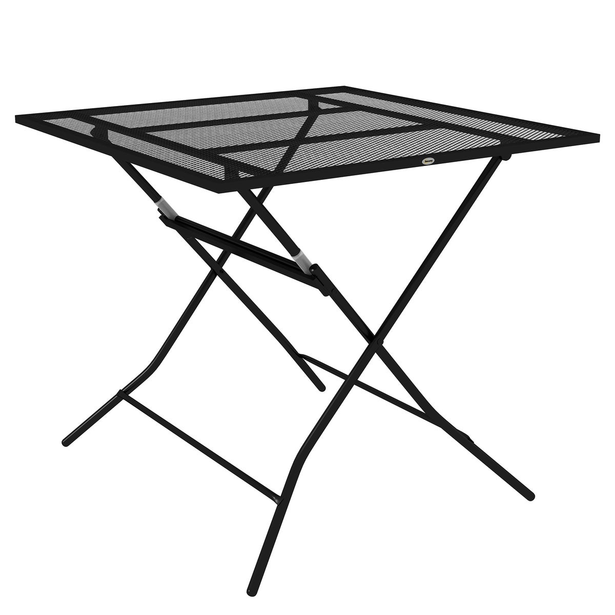 Outsunny Tuintafel, Opvouwbare Balkontafel, Draagvermogen tot 70 kg, 80 x 80 x 74 cm, Staal, Zwart