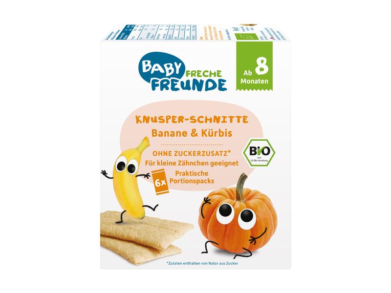 Freche Freunde Knusper-Schnitte Banane & Kürbis 84g Knabberspass Knusper-Schnitte Banane & Kürbis