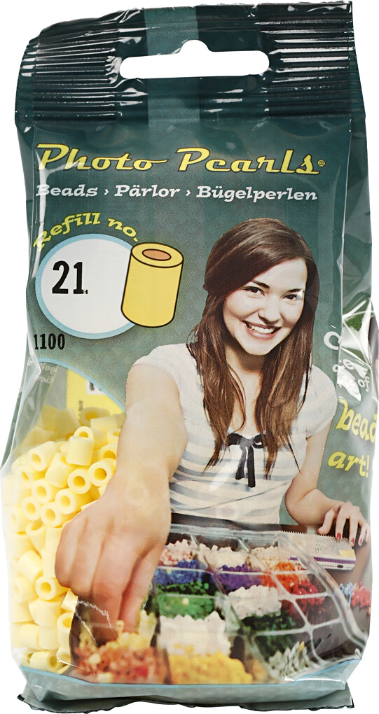 Photopearls - Medium - Lys Gul 21 - 1100 Stk. - Nabbi Fotoperler